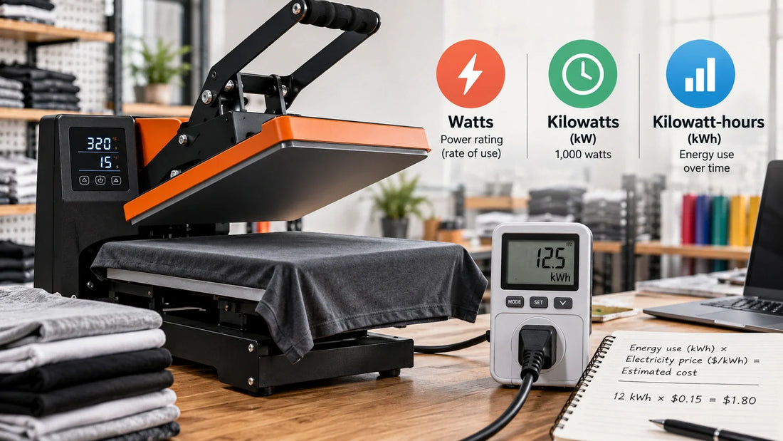 Heat Press Power Consumption: Watts vs. kWh