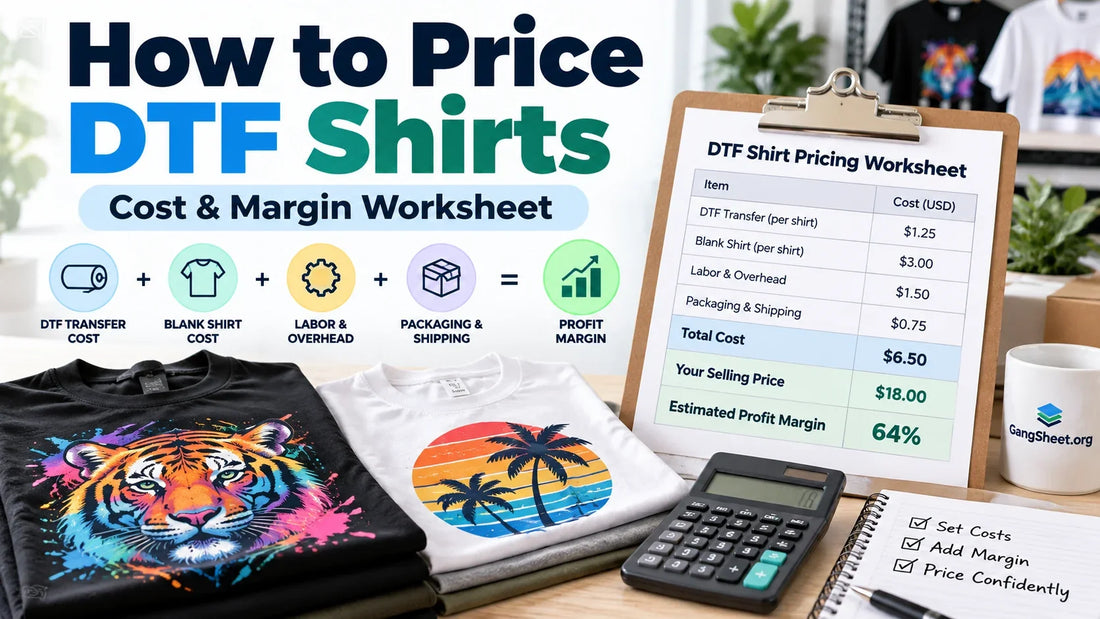 How to Price DTF Shirts: Cost and Margin Worksheet